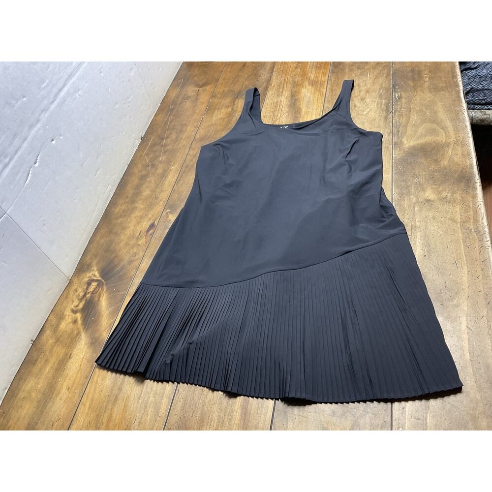 SPANX Black Maxi Tank Dress with Pleated Hem